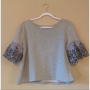 DR2 Eyelet Detail Bell Sleeve Shirt